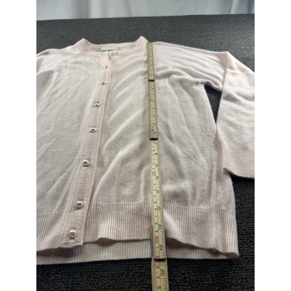 VTG Designers Originals Small Luxelon Pink Cardigan Sweater Pearl Button‎